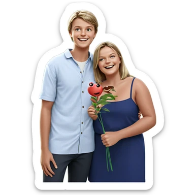 smiling boy and girl outdoors sticker