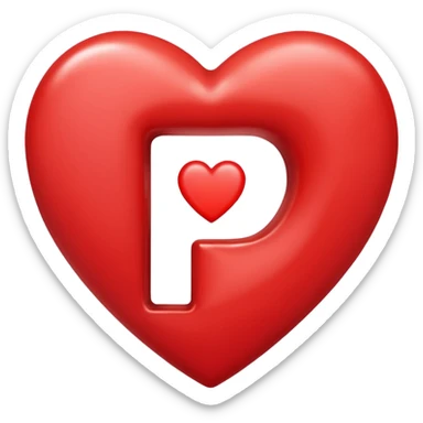 Heart with letter P  sticker