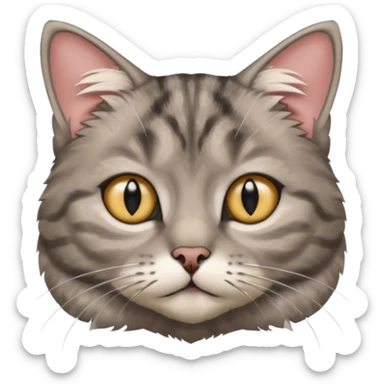 scottish cat with ears folded down sticker