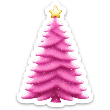 christmas tree pink and sparkly sticker