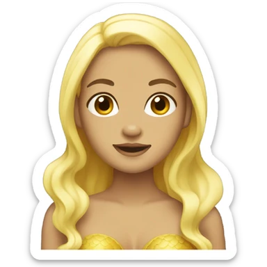 Yellow mermaid with white/tan skin  sticker