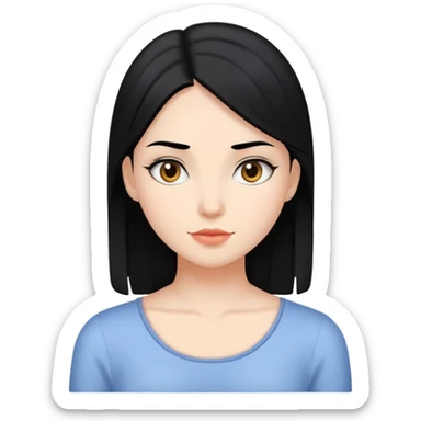 Demure girl with black hair having a chill day sticker