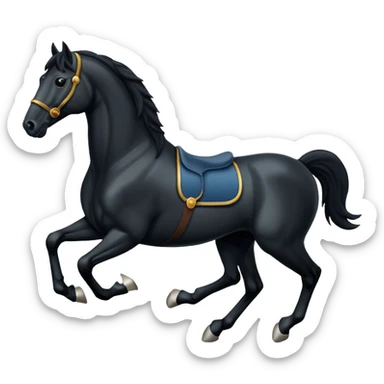 Black horse is running sticker