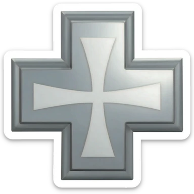 Silver templar cross sticker