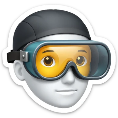 protective welding glasses, frameless design with dark tinted lenses, safety eyewear sticker