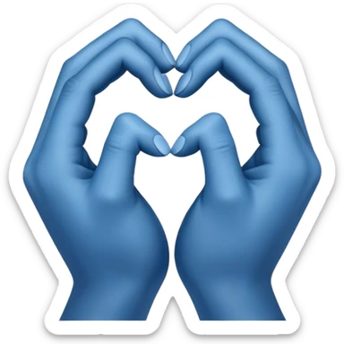 heart hands blue sticker
