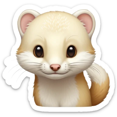 White stoat rubbing head sticker