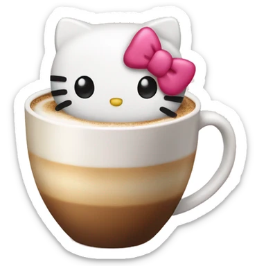 Hello kitty with a latte sticker