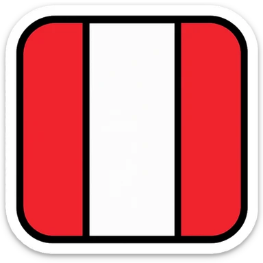 flag of Peru with vertical red-white-red stripes, simple, iconic, no text sticker