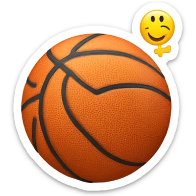 Basketball with a smiley face sticker