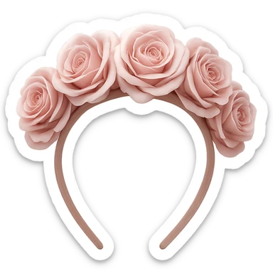 pink rose headband, elegant and modern sticker