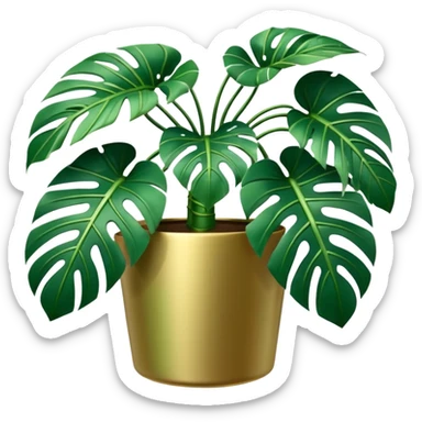 robotic monsterra sticker