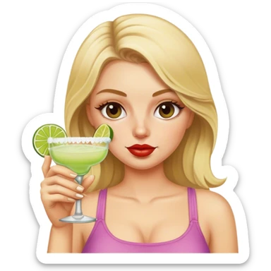 Dirty blonde white girl drinking a margarita  sticker