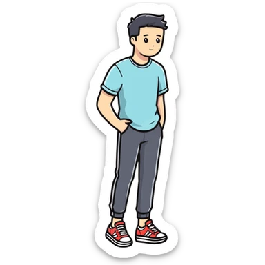 Full body person wearing casual outfit with sneakers sticker