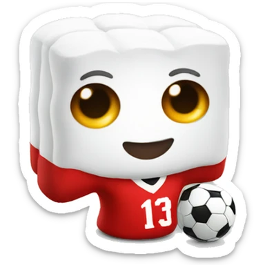 Marshmallow with soccer jersey 13 sticker