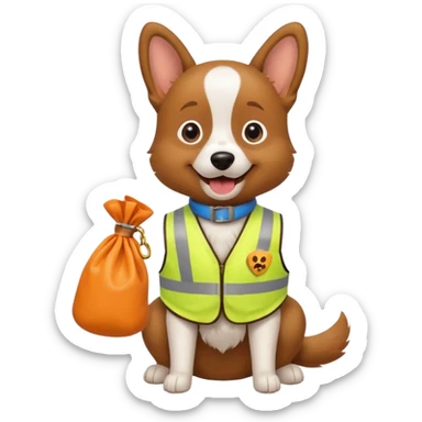 dog, Waste Management, safety vest, poop bag sticker