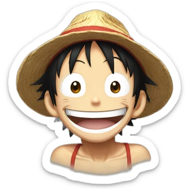 Monkey D Luffy laughing sticker