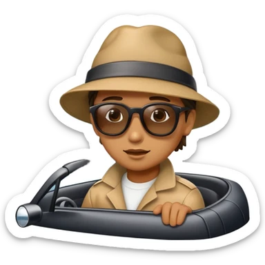 A nose in a bag in a car on a mountain in the rain sticker