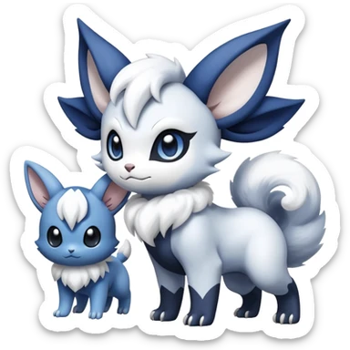 Meowstic-Absol-Minccino-Pokémon-Fakémon-creature sticker