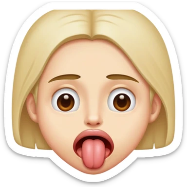 Crossed eyes with tongue out face sticker