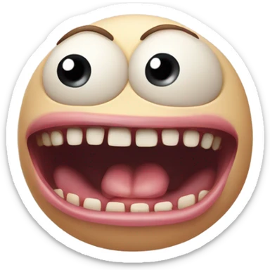 Horrific creature with lots of excess skin. vertical mouth sticker