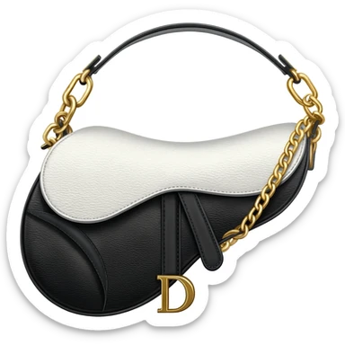 black and white saddle dior bag sticker
