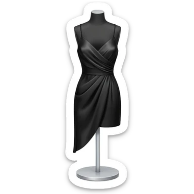 Strappy short black dress made of silk on a headless mannequin  sticker