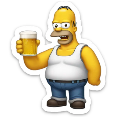 Homer avec une biere sticker