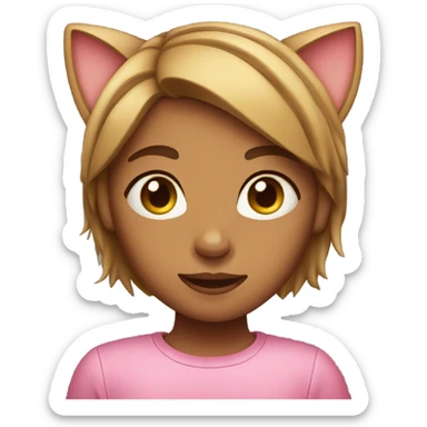 girl with cat ears sticker