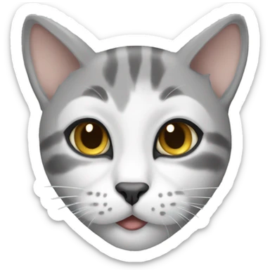 Grey and white turkseys cat sticker
