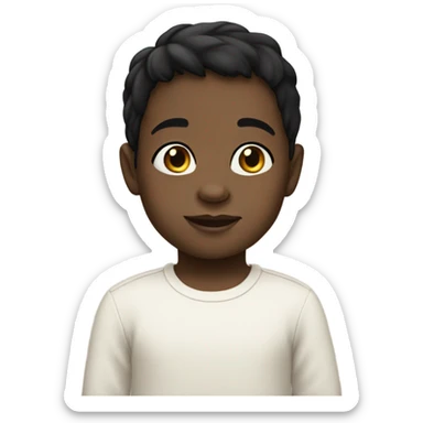 Black haired toddler with white skintone. sticker