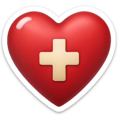 a dark red heart glued together with a Band-aid sticker