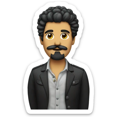 peluquero con barba y bigote que le gusta el rock sticker