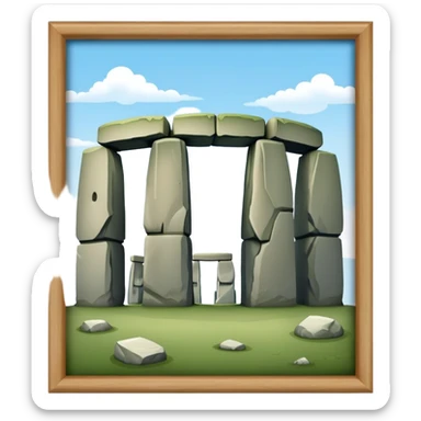 Stonehenge Landmark Emoji – Showing the prehistoric stone circle with a natural sky backdrop. sticker