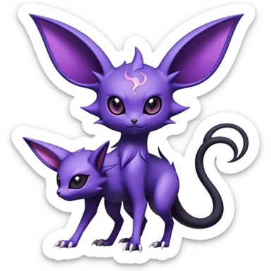 Shiny Exotic Badass Royal Mysterious Gothic Noibat-Espeon-Pokémon-Fakémon-hybrid-creature (full body) sticker