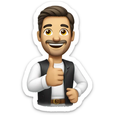 Smiling Spanish man showing thumbs up  sticker