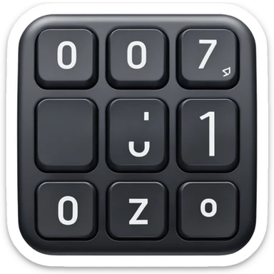 Number 0 keycap, keyboard button with the digit zero sticker