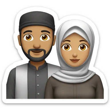 Muslim hijab couple sticker