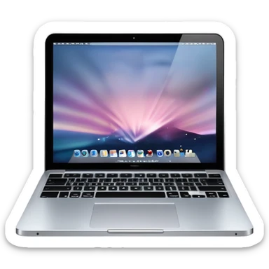 A modern laptop with a glowing screen and sleek aluminum body sticker