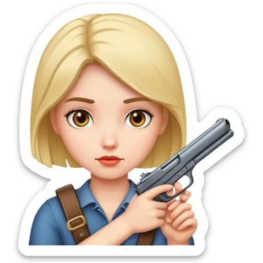 Girl with gun to head sticker