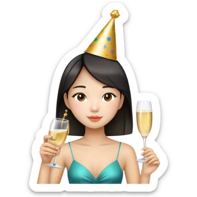 Pretty Asian girl  21st birthday  sticker