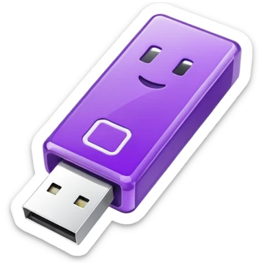 purple usb drive square sticker
