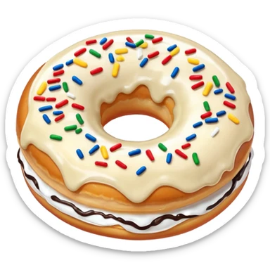 Cream donut sticker