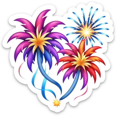 New year Fireworks sticker