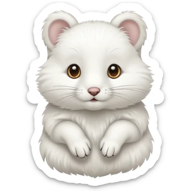 Quiero crear unos emojis del animal armiño blanco sticker