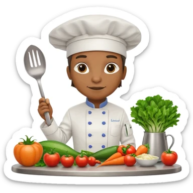 iguana chef with kitchen counter sticker