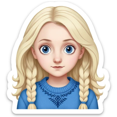 Evanna Lynch is Luna Lovegood in harry potter, wear blue sweater sticker