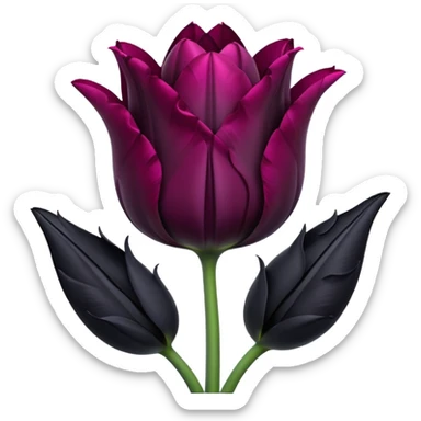goth tulip with black petals, surrounded by mist sticker