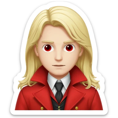 Alucard with blonde hair sticker