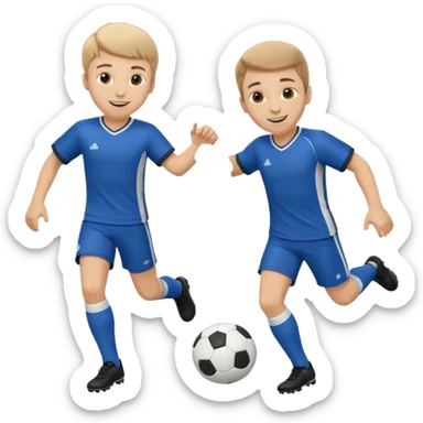 two brothers playings soccer sticker